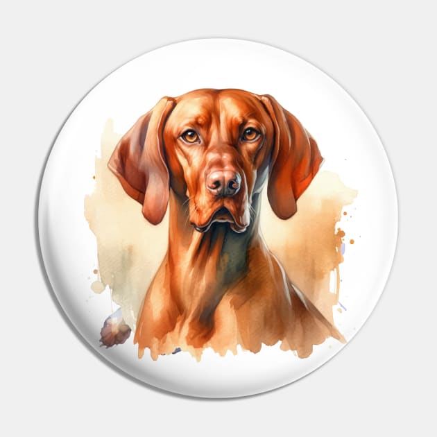 Vizsla Watercolor Painting - Beautiful Dog Pin by Edd Paint Something