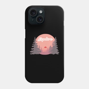 Explore Pink Sunset Forest Phone Case