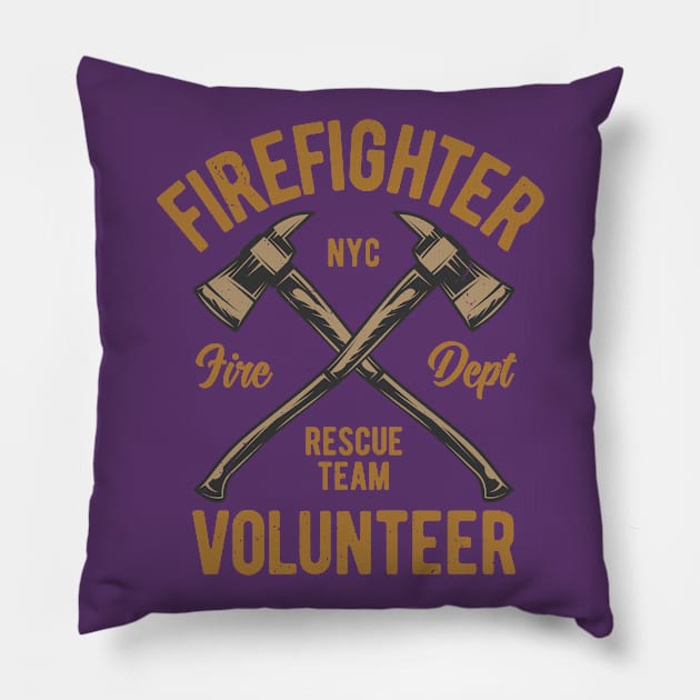 Firefighter Volunteer Pillow by Verboten