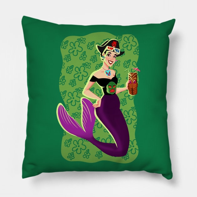 fan mermaid Pillow by melivillosa