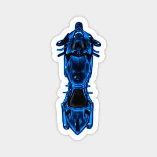 Blue Glow Motorcycle Magnet