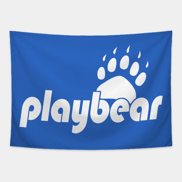 PLAYBEAR by WOOF SHIRT (White Text) Tapestry by WOOFSHIRT