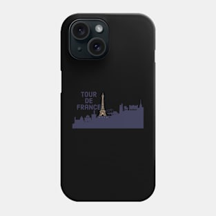 Tour de France with French skyline silhouette Phone Case