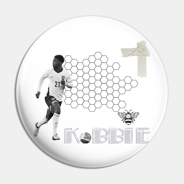 Kobbie Mainoo Minimalist Manchester Homegrown Bee Soccer Pin by BideniGuess