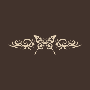 Brown Butterfly Tattoo Fairycore Dark Grunge y2k Aesthetic T-Shirt