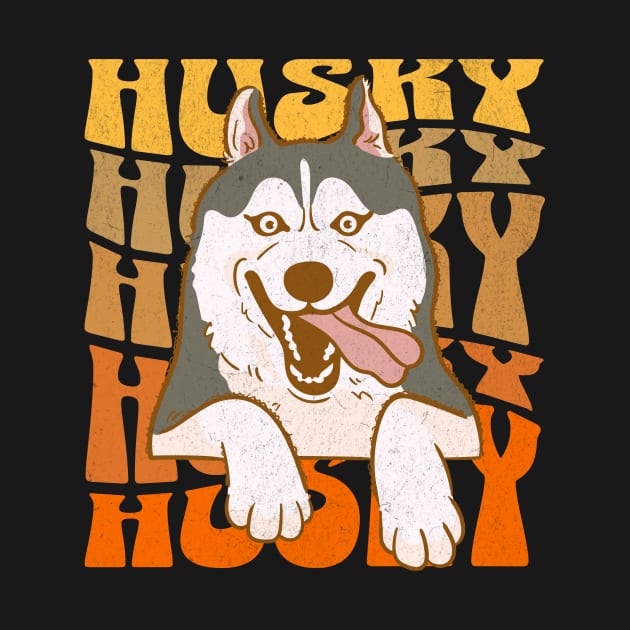 Funny Husky - Husky Addict - Retro Funny Saying by TeeTopiaNovelty