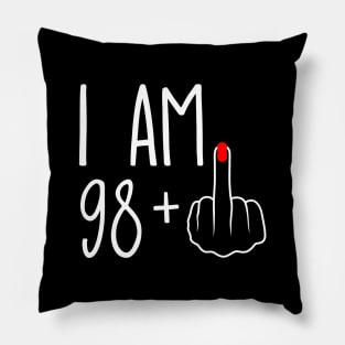 Vintage 99th Birthday I Am 98 Plus 1 Middle Finger Pillow