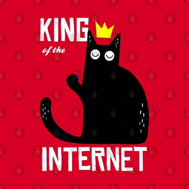 funny cat – Cat is the king of the Internet (red variant) by LiveForever