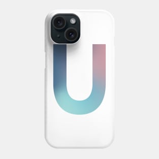 Gradient Letter U Initial Alphabet Phone Case