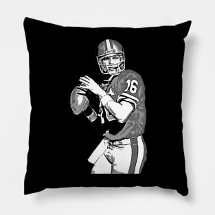 joe montana black and white art Pillow