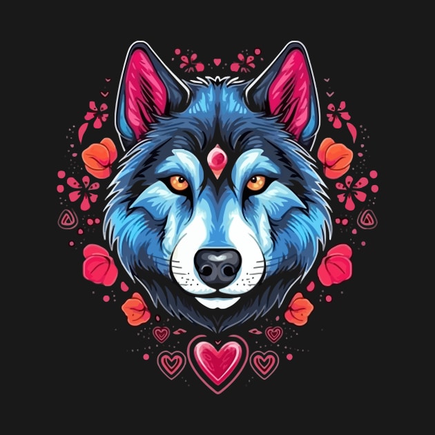 Alaskan Husky Valentine Day by JH Mart