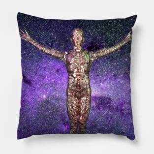 Droid Ascension in fantastic vivid space Pillow