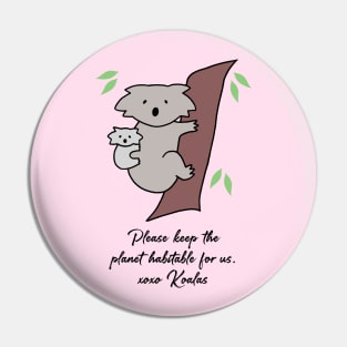 Koala - Habitable Planet (Blossom Pink) Pin