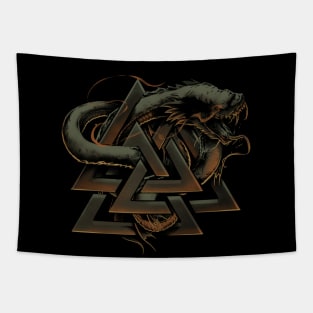 Jormungandr Serpent Viking Valknut Norse Pagan Tapestry