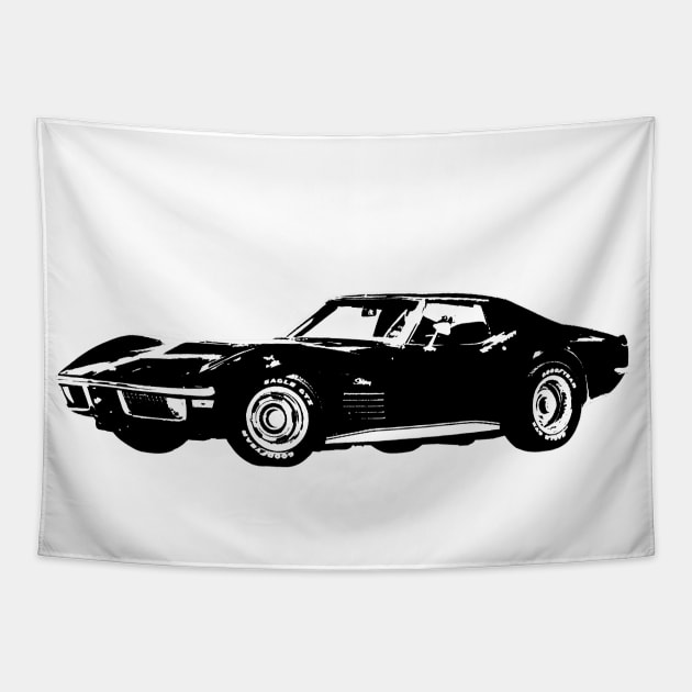 1971 Corvette Tapestry by GrizzlyVisionStudio