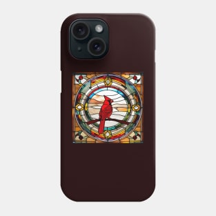 Autumn Cardinal Stained Glass Phone Case