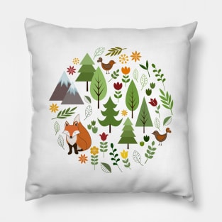 Scandinavian Style Illustrations Circle Design Pillow