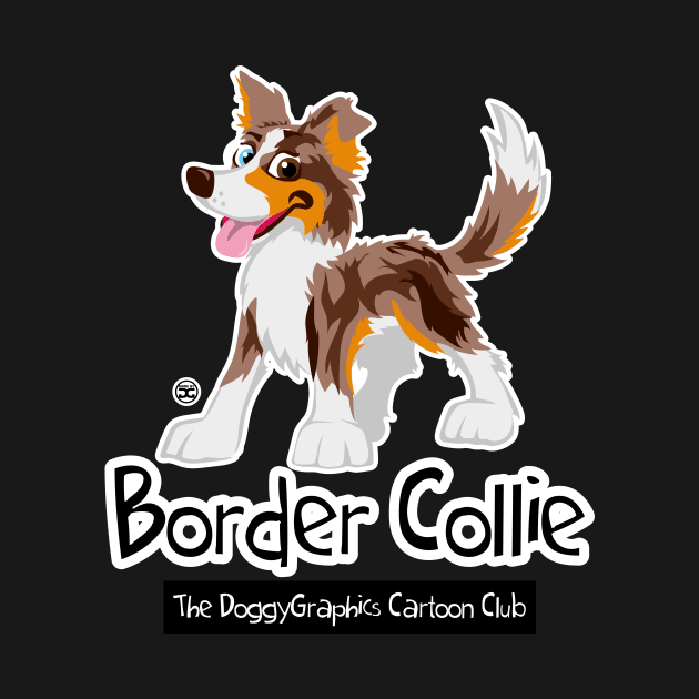 CartoonClub Border Collie - Brown Merle Tricolor by DoggyGraphics