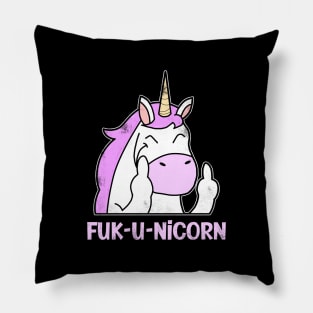 Pink Unicorn Middle Finger Pillow