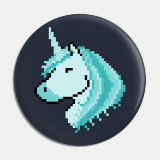 Pixel Spectral Blue Unicorn Pin