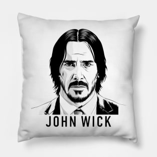 keanu reeves white and black Pillow