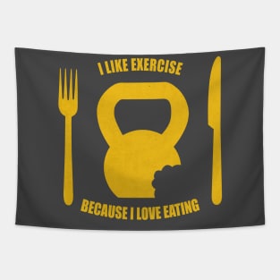 I Like Exercise Because I Love Eating (Brigitte Lindholm) Tapestry