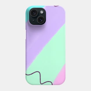 Green blue pink abstract watercolor art Phone Case