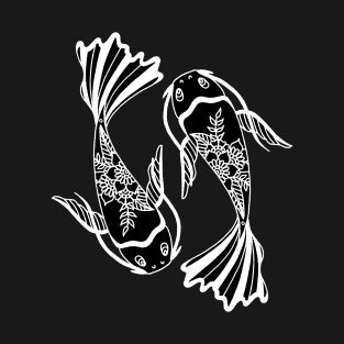 Koi Fish Black and White Palette T-Shirt