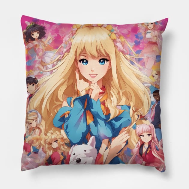 adventure pose Pillow by animegirlnft