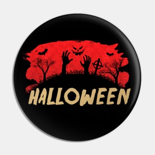 ☠ Haunted Cemetery ☠ Halloween Undead Rising Pin