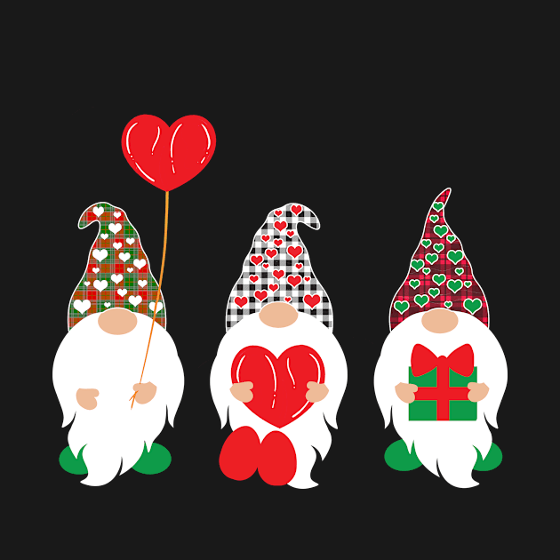 Three Gnomes Holding Hearts Valentines Boys Girls by BuzzTeeStore