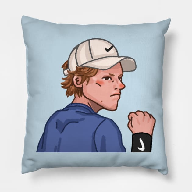 Jannik Sinner Pillow by dotbyedot