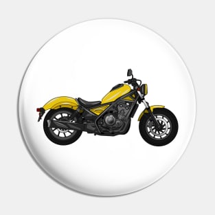 Cruiser motorcycle cartoon illustration Pin