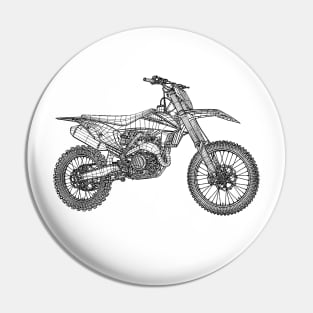 450 SX-F Motorcycles Blueprint Sketch Art Pin