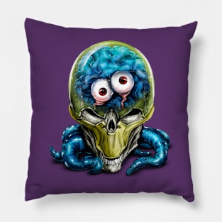 alien skull with tentacles Pillow