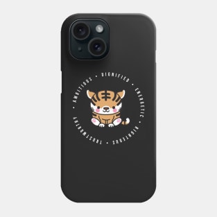 cute chinese zodiac | tiger | personality traits | ambitious, dignified, energetic, righteous, trustworthy Phone Case