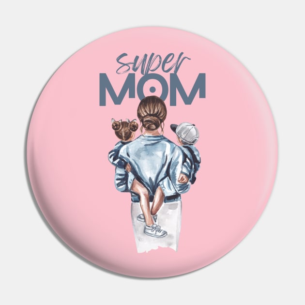 Super Mom Pin by Koala Tees