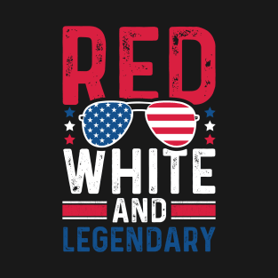 Red White And Legendary | Sunglasses (US Flag) T-Shirt