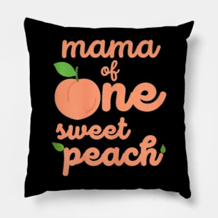 Mama Mom First Birthday One Sweet Peach Bday Family Matching Pillow