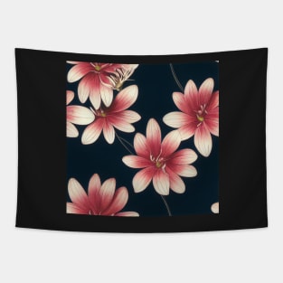 Floral Seamless Tile Design - Pink Flowers Tapestry