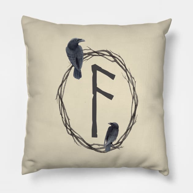 Ansuz Elder Futhark Rune | Norse magic Pillow by Time Nomads