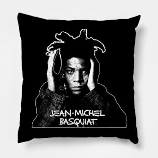 Jean Michel White Retro Design Pillow