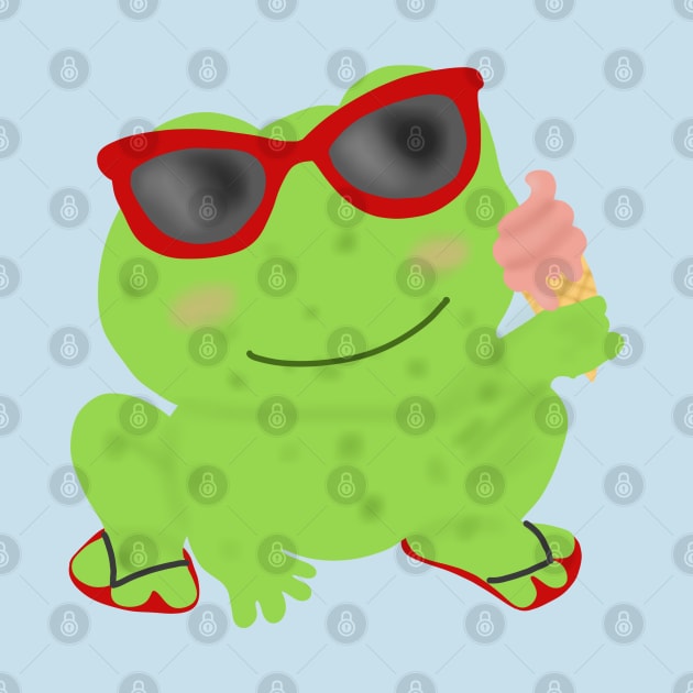 Frog with an ice cream by Becky-Marie