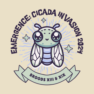 Cute Kawaii Cicada Emergence Invasion 2024 Brood XIII and XIX T-Shirt