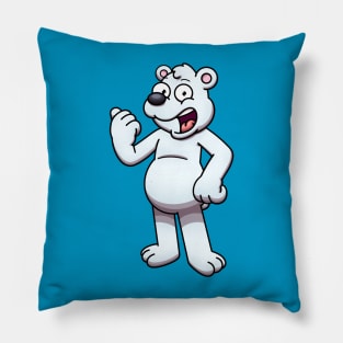 Friendly Cartoon Polar Bear Pillow