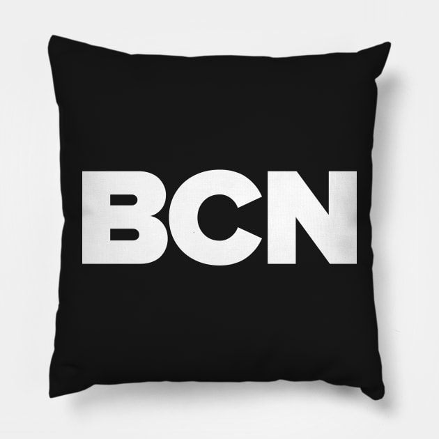 BCN - Barcelona proud city print - white Pillow by retropetrol