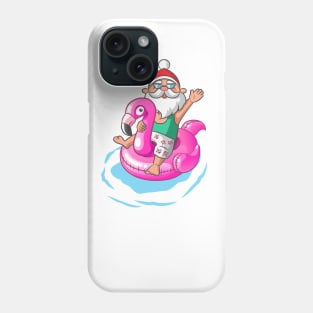 Christmas in July Santa Hawaiian Flamingo Summer Surf Gift Phone Case