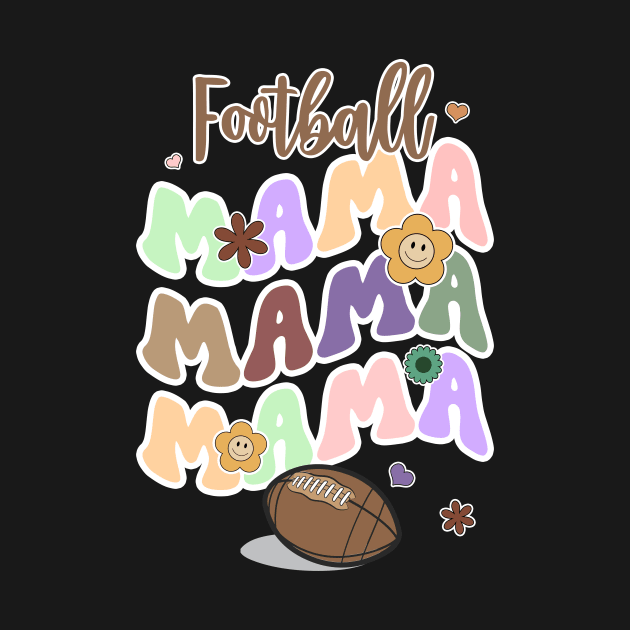 Football Mama Groovy by Quotes NK Tees