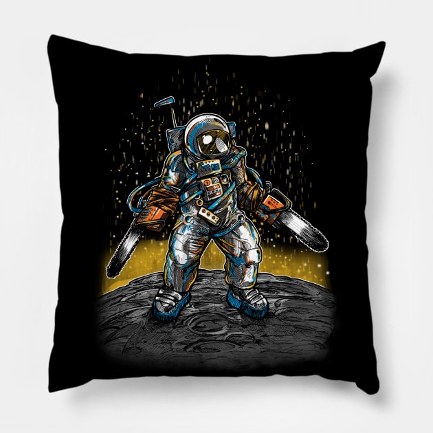 Houston Chainsaw Astronaut Pillow by nickv47