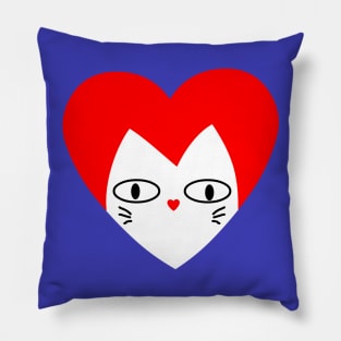 LOVE WHITE CAT Pillow